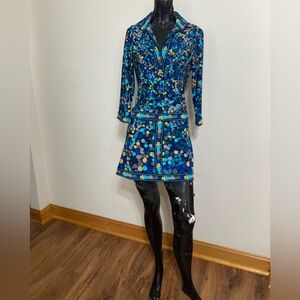 Vintage, Blue and Yellow Patterned Women's Dress
Item# TSd9